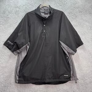 PING Men's XL Lightweight Pullover Shirt Black Gray Golf Performance Activewear